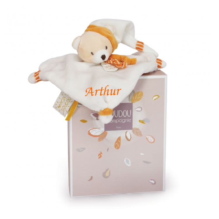  - meli melo - ours orange blanc 20 cm 